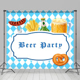 Blau Weiß Rhombus Oktoberfest Bier Party Hintergrund